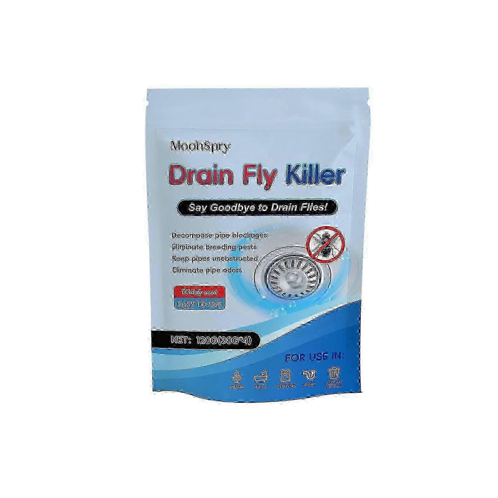 1-3X Drain Fly Killer - Powerful Pipe Cleaning Solution with Sodium Hydroxide & Aluminum Powder, Eliminates Flies, Decomposes Blockages, Removes Odors