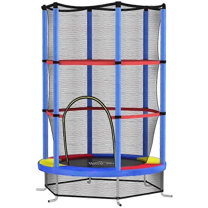 HOMCOM Kids Trampoline Safety Net Rubber Springs 45kg Colorful