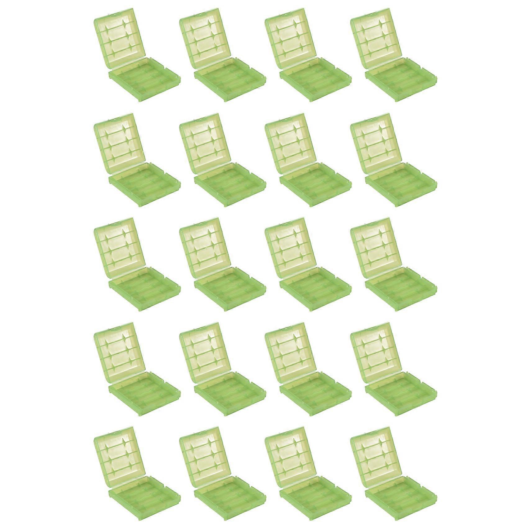 Pack of 20 PCS AA / AAA Battery Storage Hard Case Box-Green