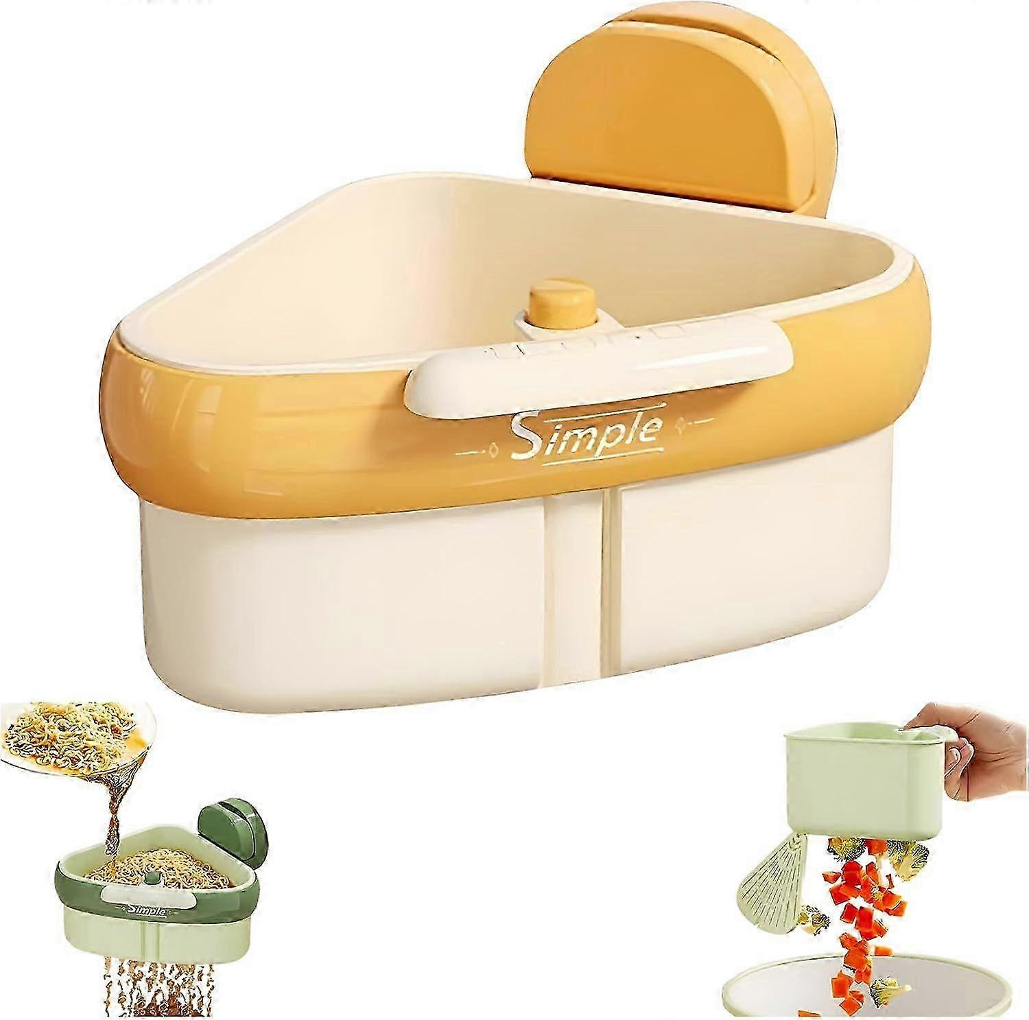 Sink Strainer Basket, 2025 New Upgraded Suction Cup Press Sink Drainer Basket, Automatic Dumping Sink Strainer Basket, Corner Sink Trash Catcher for F