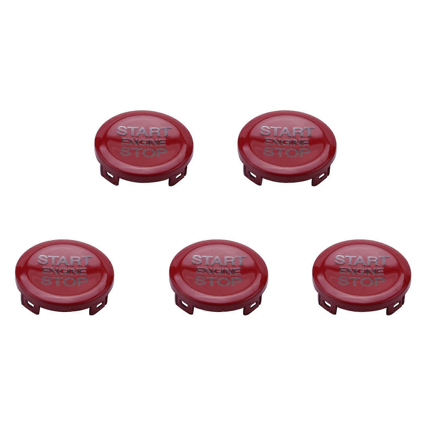 ABS Car Engine Button Cover Trim for Stelvio (Red)