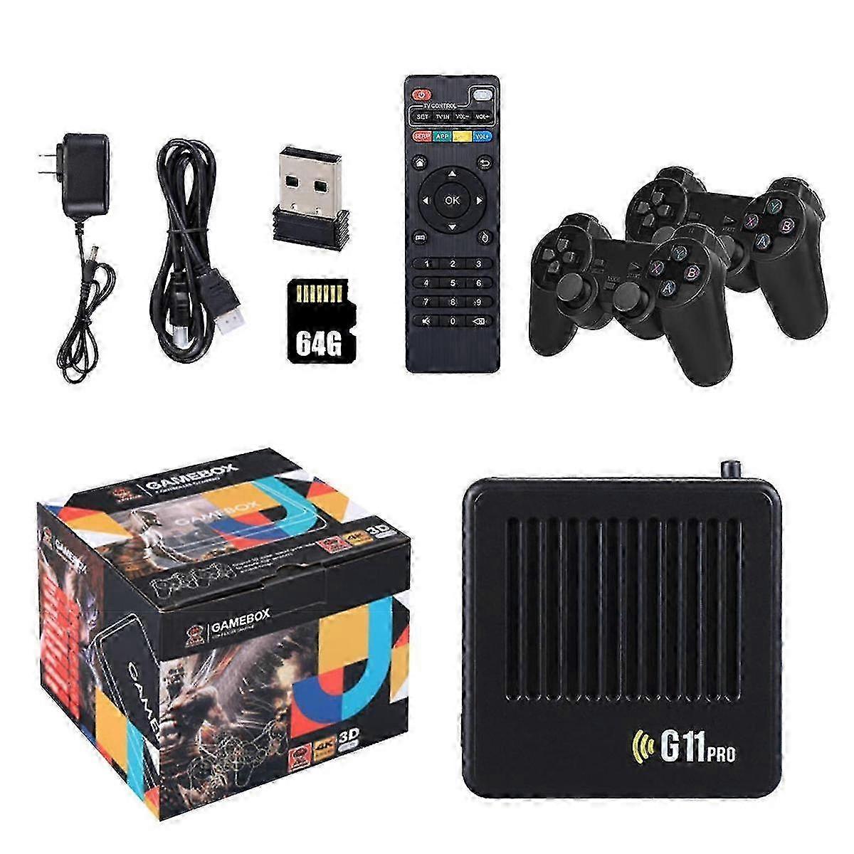 G11 Pro Game Box 4k Hd Tv Game Stick Videogameconsole Ingebouwde 40000+ Retro Games Draagbare Game Player Draadloze Gamepad