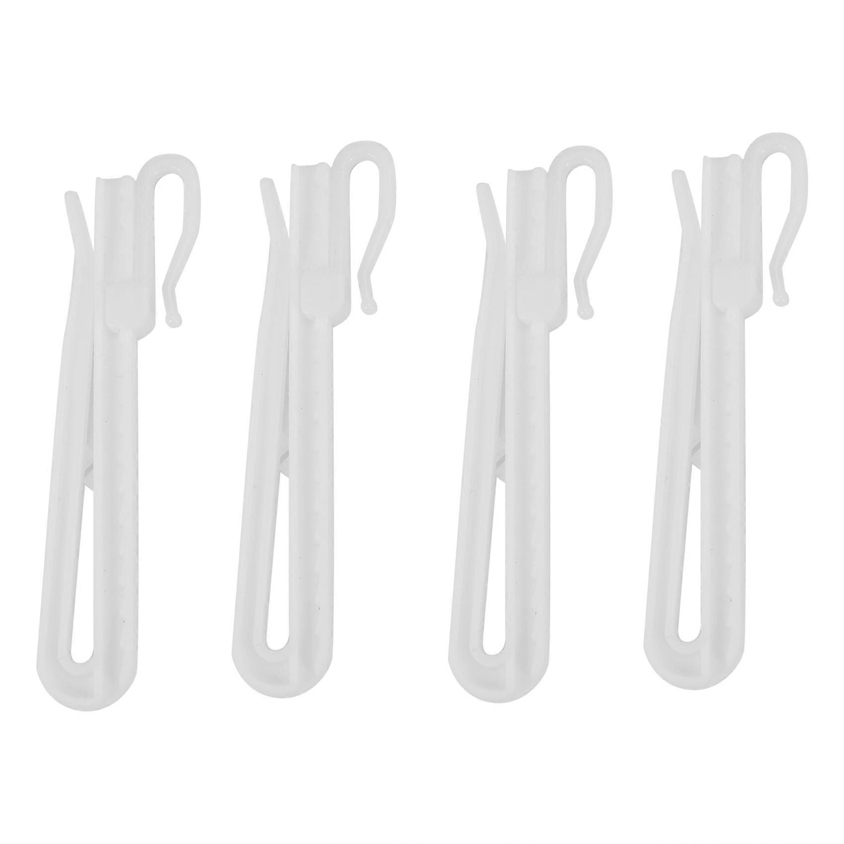 200PCS Plastic Curtain Hanging Hooks Stereo Window White Plastic Adjustable Height Curtain Accessori