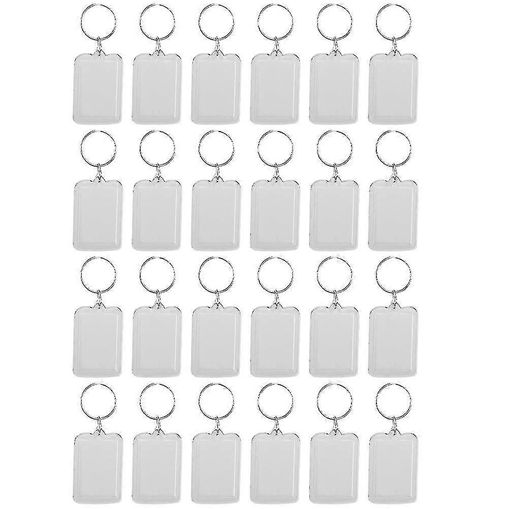 20pcs Acrylic Photo Frame Keyring Transparent Hanging Photo Insert Keychains