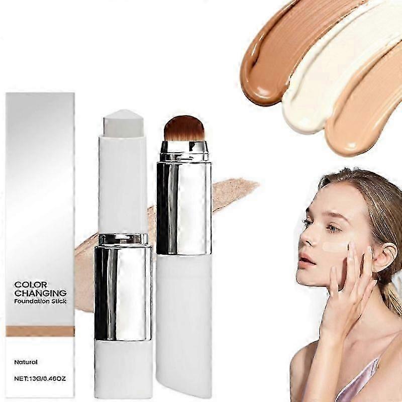 Cover Cream Stick V White - Color Changing Foundation Stick with Volufiline - Medium to Full Coverage Dewy Finish Base Makeup - Dual-Ended with Detach