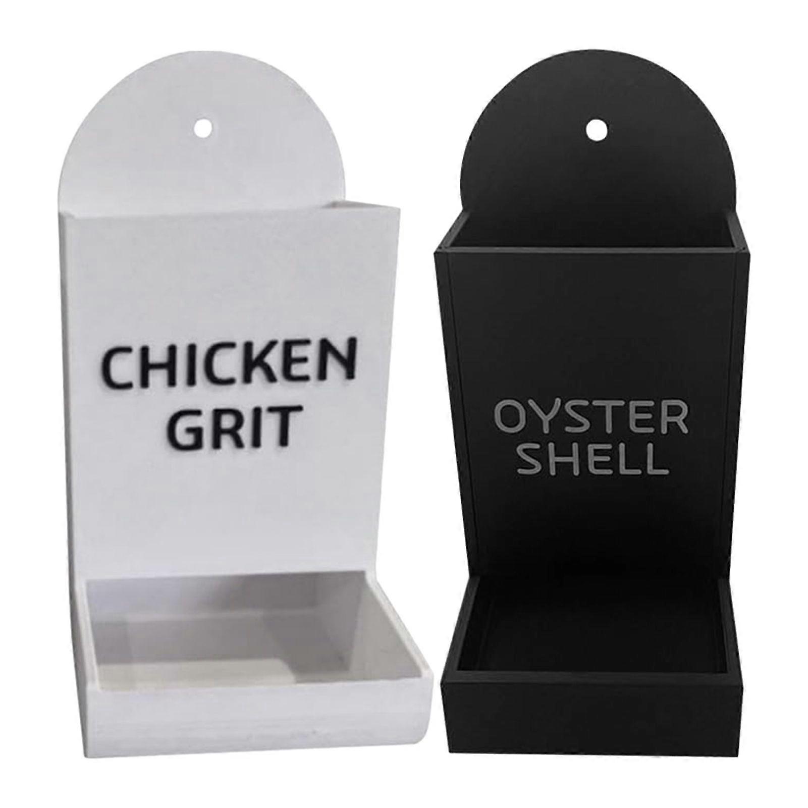 2Pcs Chicken Oyster Shell Grit Feeder 3D Printed Dual-Purpose Hanging Chicken Feeder Trough Precision Nutrition Gravities Poultry Feeder Coop Accessor