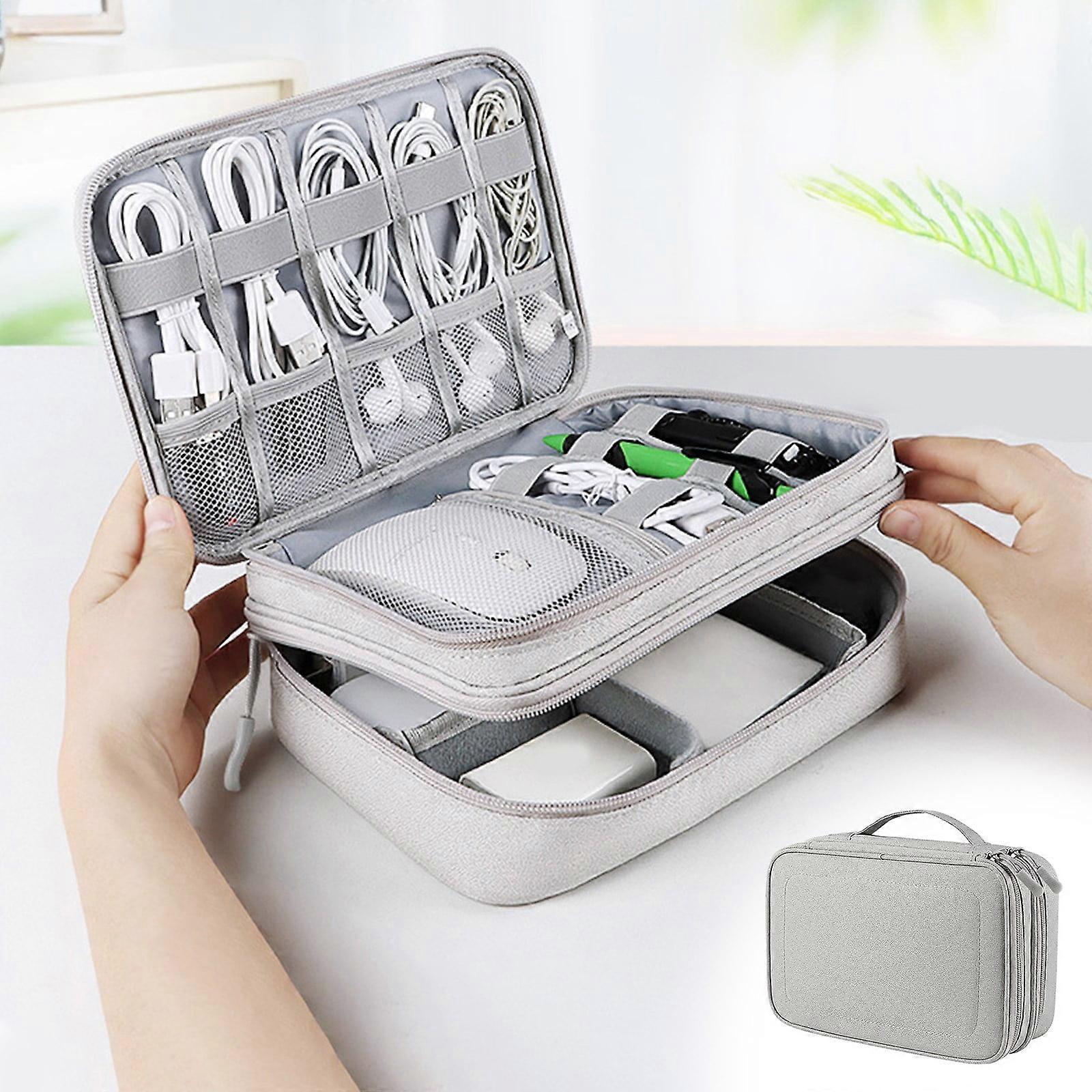 Multi Functional Digital Accessory Storage Bag Large Capacity Double-layer Storage Easy To Carry Portable Waterproofs Storage Bag