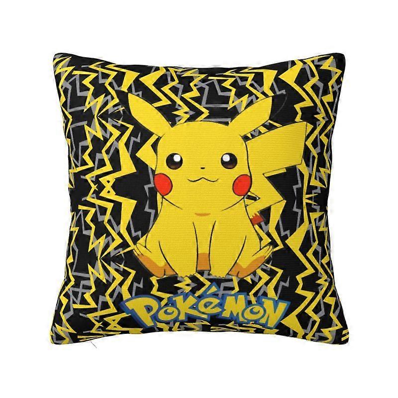 c247カスタムポケモンピカチュウスロー枕カバー家の装飾クッションカバーソファスクエアポリエステル枕カバー両面印刷kjs247