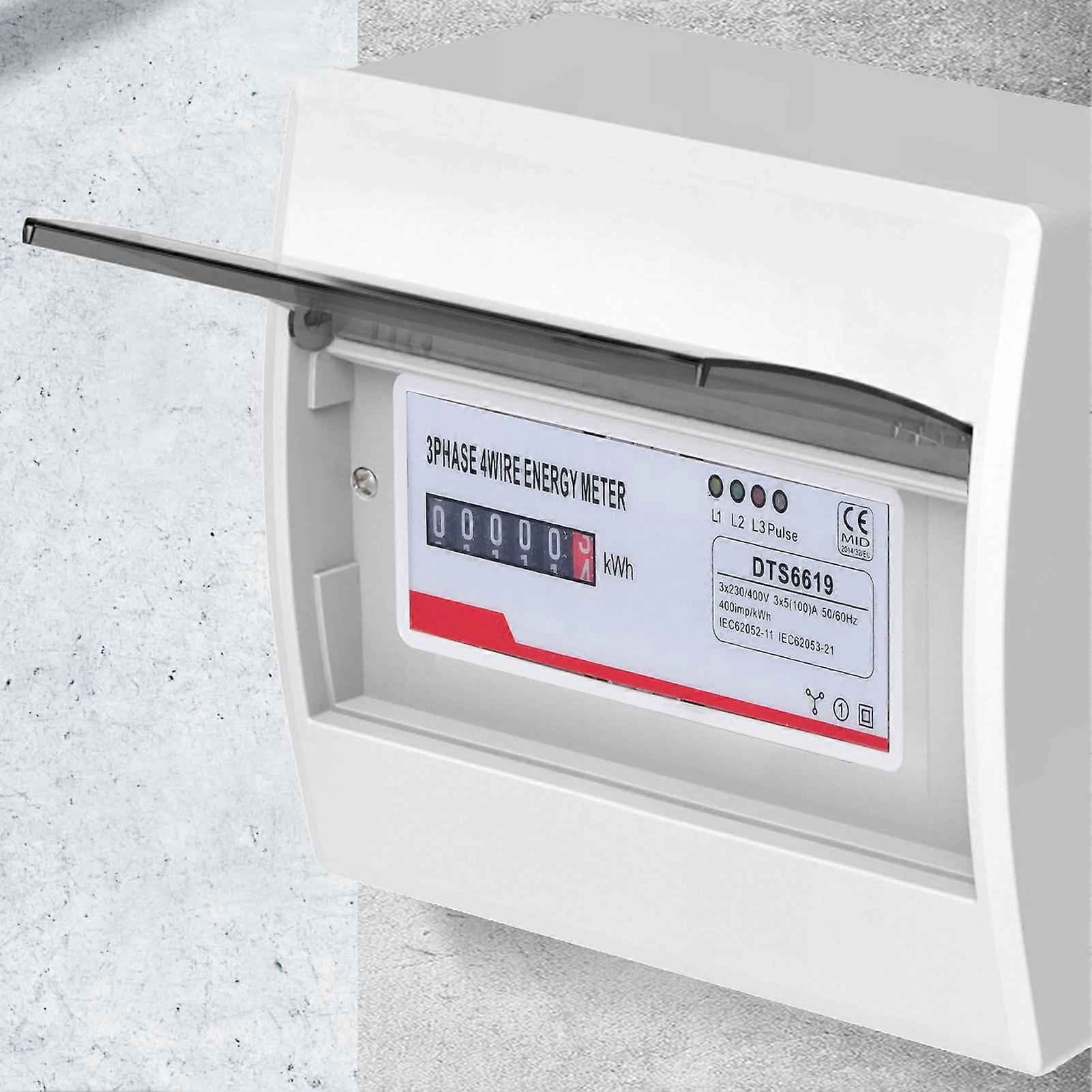 Power Consumption Meter 3 Phase 4 Wires 35mm Rail Mounting Home Energy Monitor 230 Or 400V 