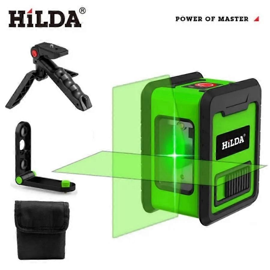 HILDA 2-line Laser Level Instrument Cross Green Light Horizontal Laser Horizontal And Vertical Self-Leveling Green Beam