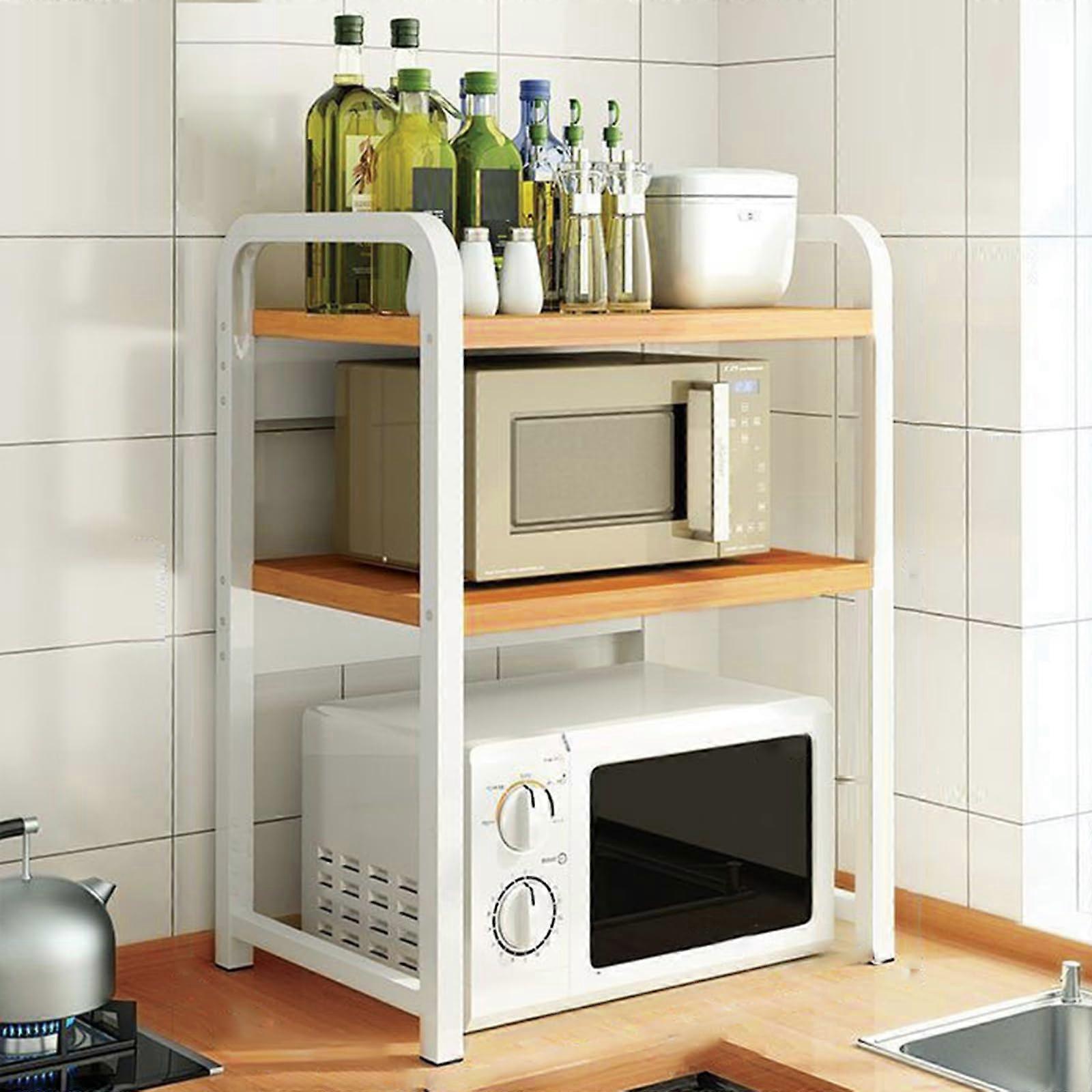 2Tier Microwave Stand For Printer And Small Appliance Storage, SpaceSaving Kitchen Organizer, Maximizes Counter Space