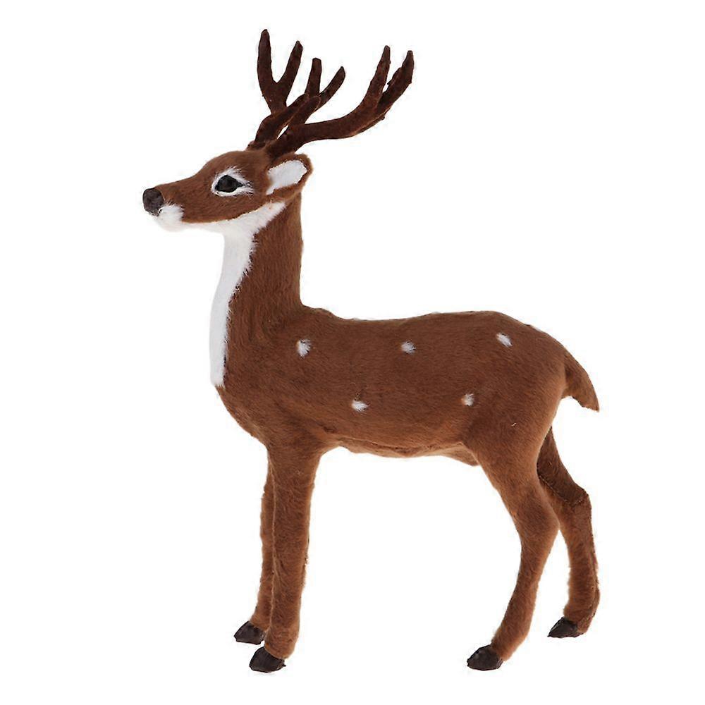 Julsimulering Älg Plysch Ren Modell Leksak Mörkbrun Hane Stativ