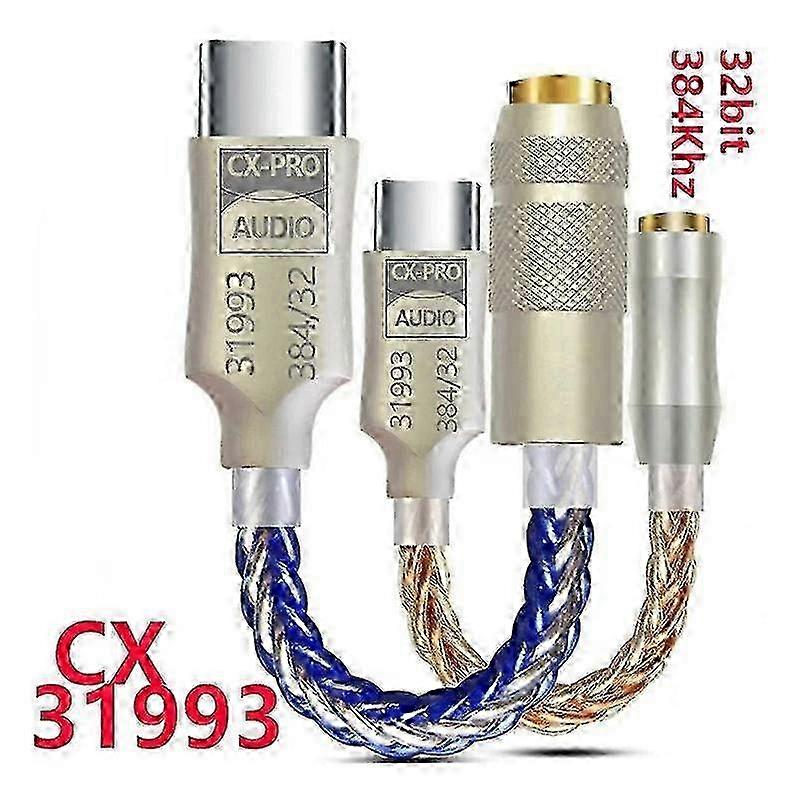 CX31993 HiFi DAC Type C to 3.5mm Headphone Amplifier Audio Decoder IEM AMP Mobile Phone Adapter B