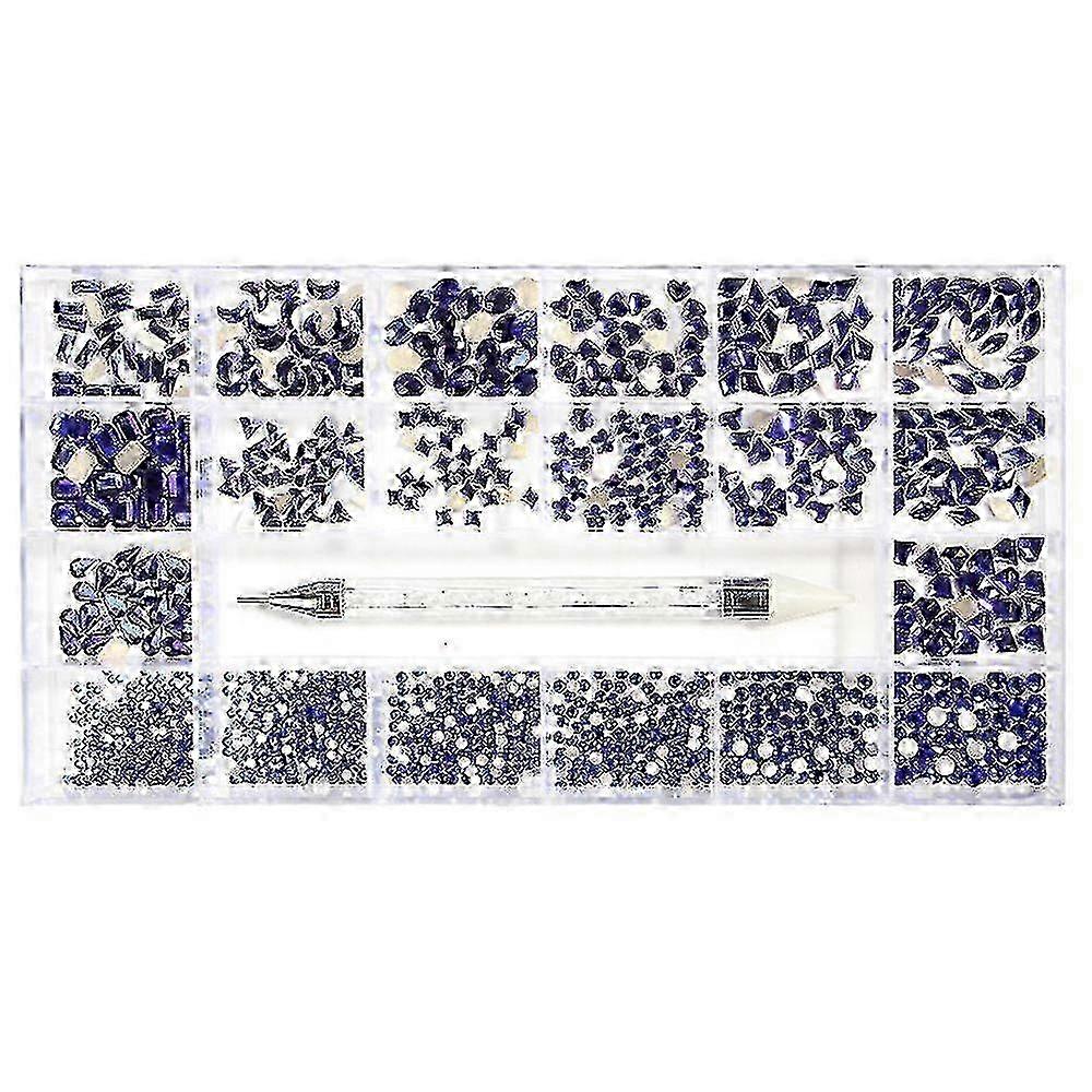 ネイルクリスタルラインストーンネイルアートDIYクラフト、パープル