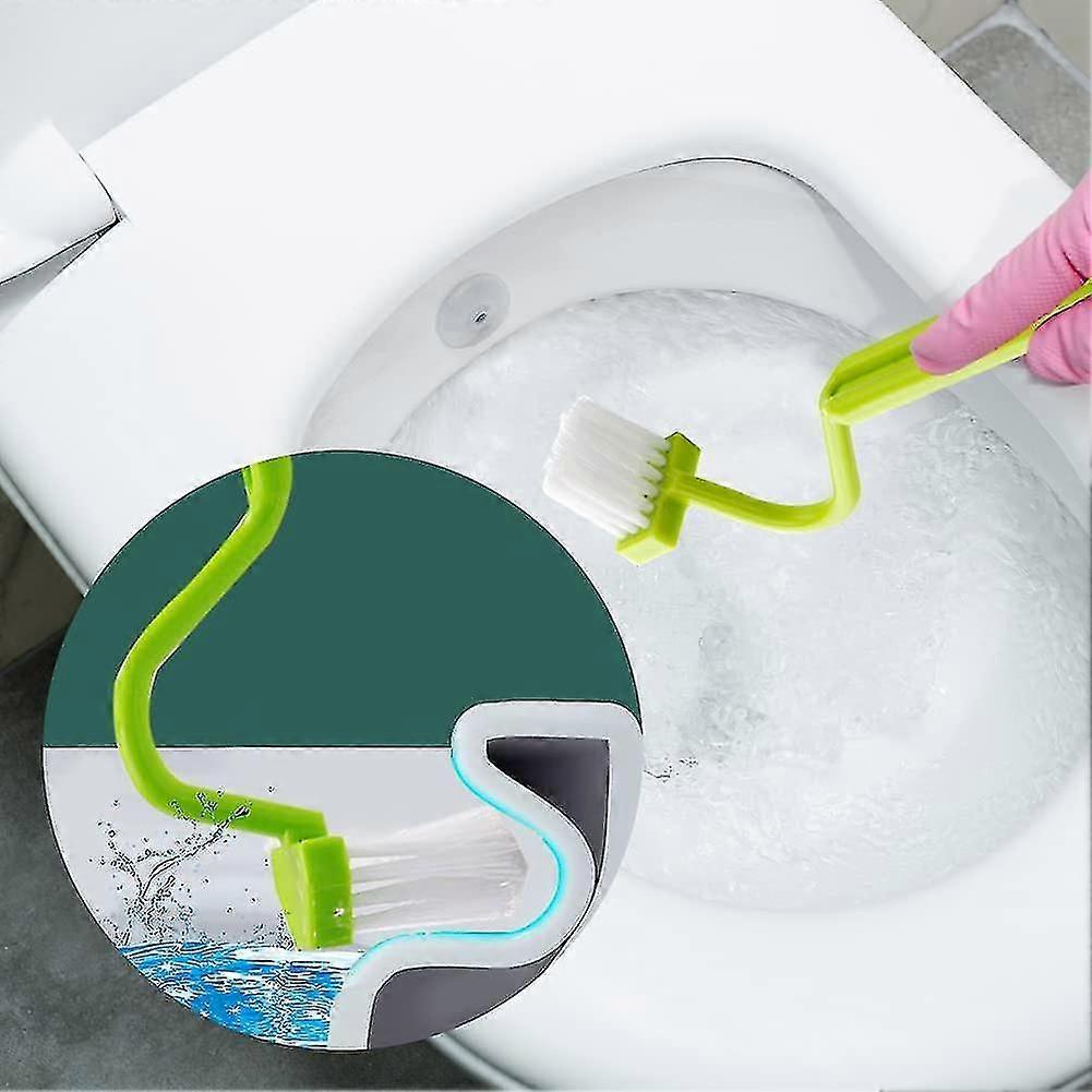 Ívelt műanyag WC-kefe tisztító WC-sarok perem ívelt WC-kefe a perem alatt(3 db)