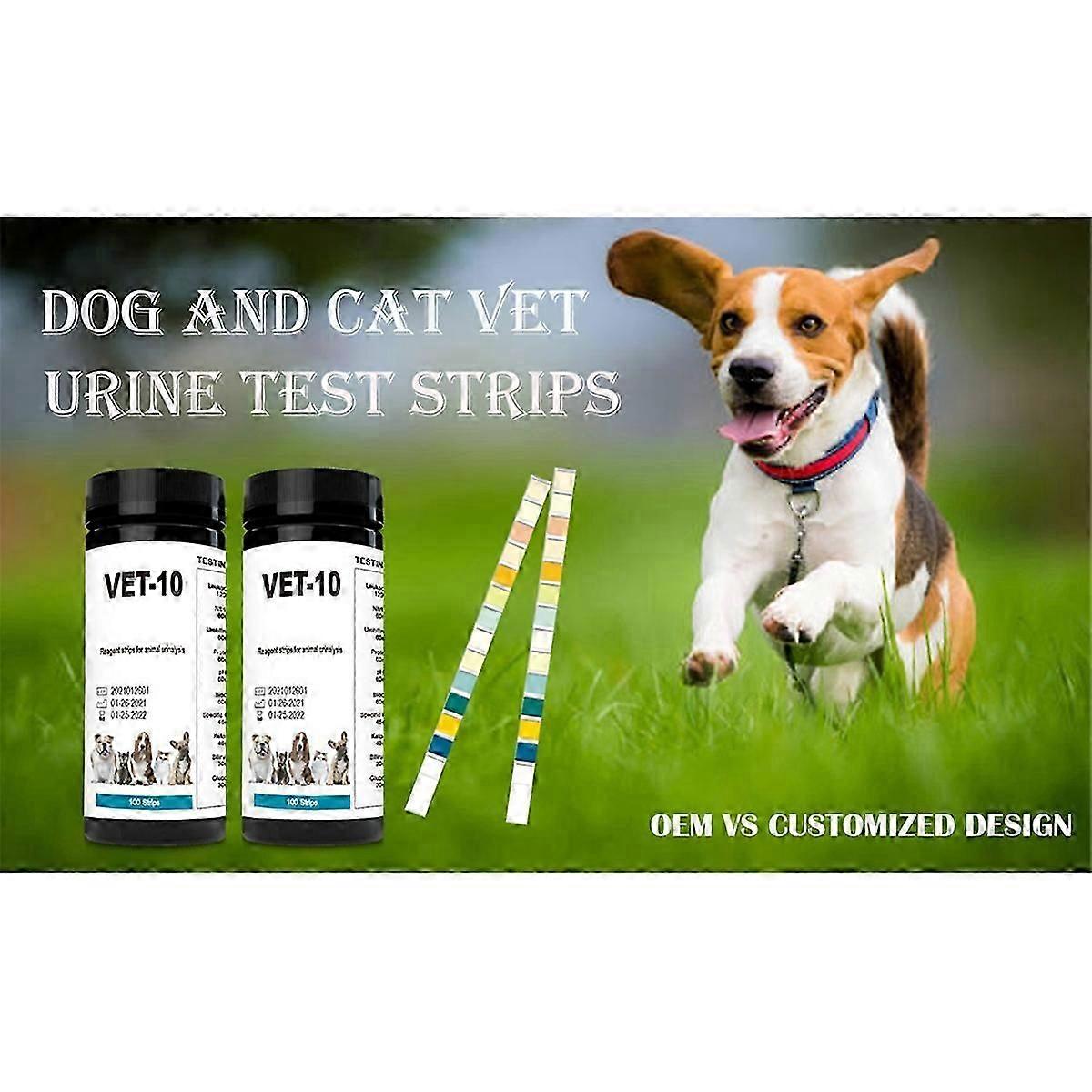 Pet Urine Testing Strips, 100 Urinalysis Parameter Tests for Dogs,Cats,Vets, Accurate Testing for V