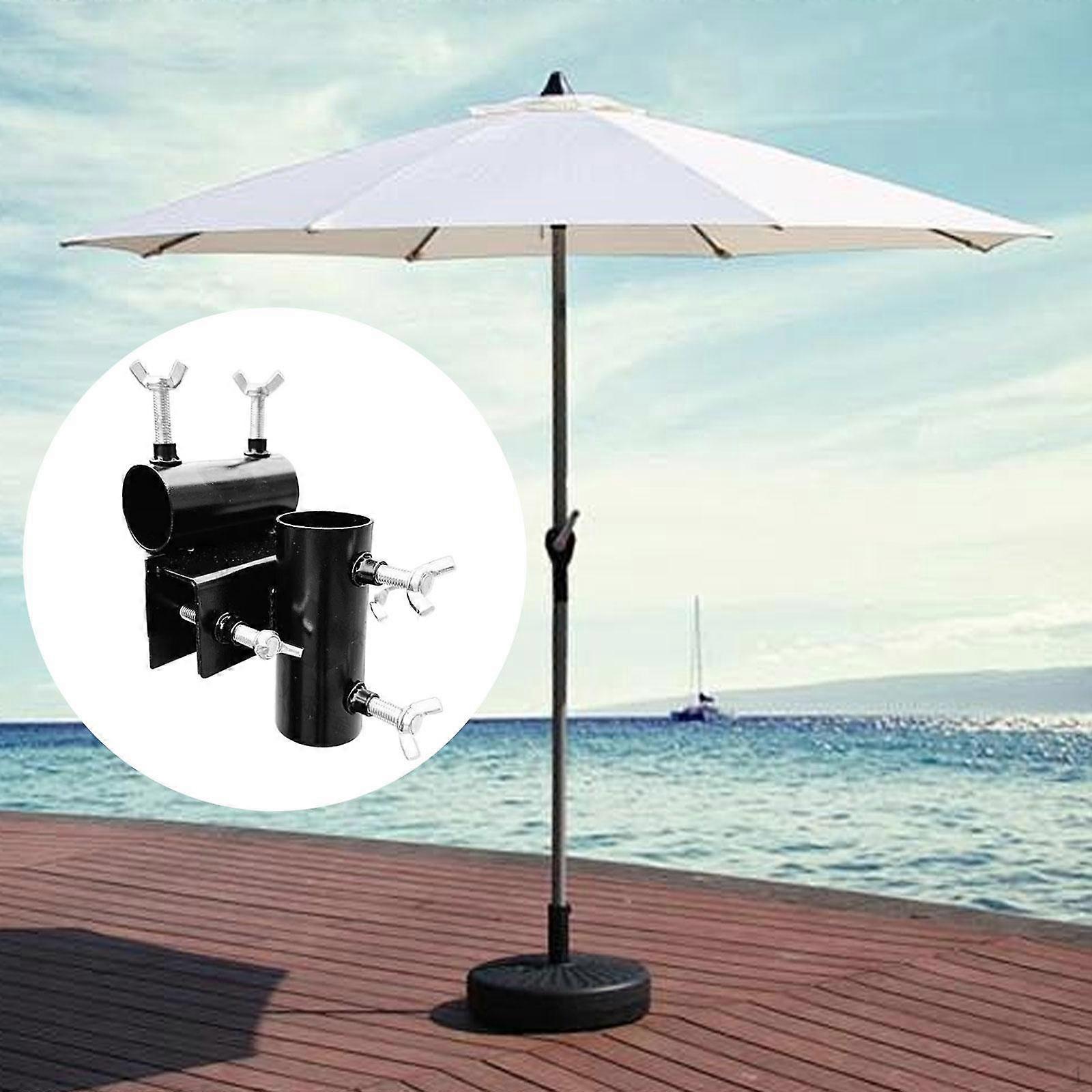 Adjustable Parasol Holder, Clamp Bracket, Non-slip for Balcony Deck Poles,