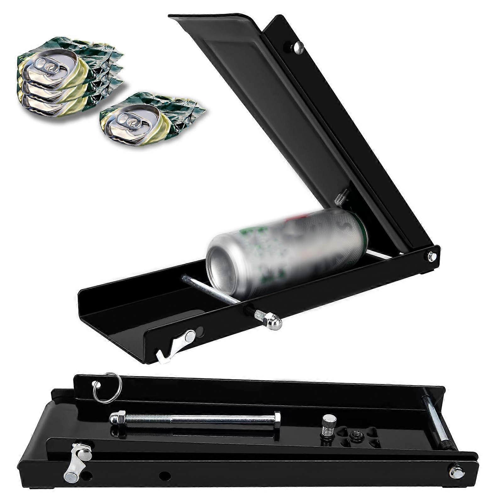 Transportable Aluminum Can Press Strong Iron Building Crushes Recycling Cansisters Bottles Lacking Installation Fold Lock Mechanism For Easy Storage