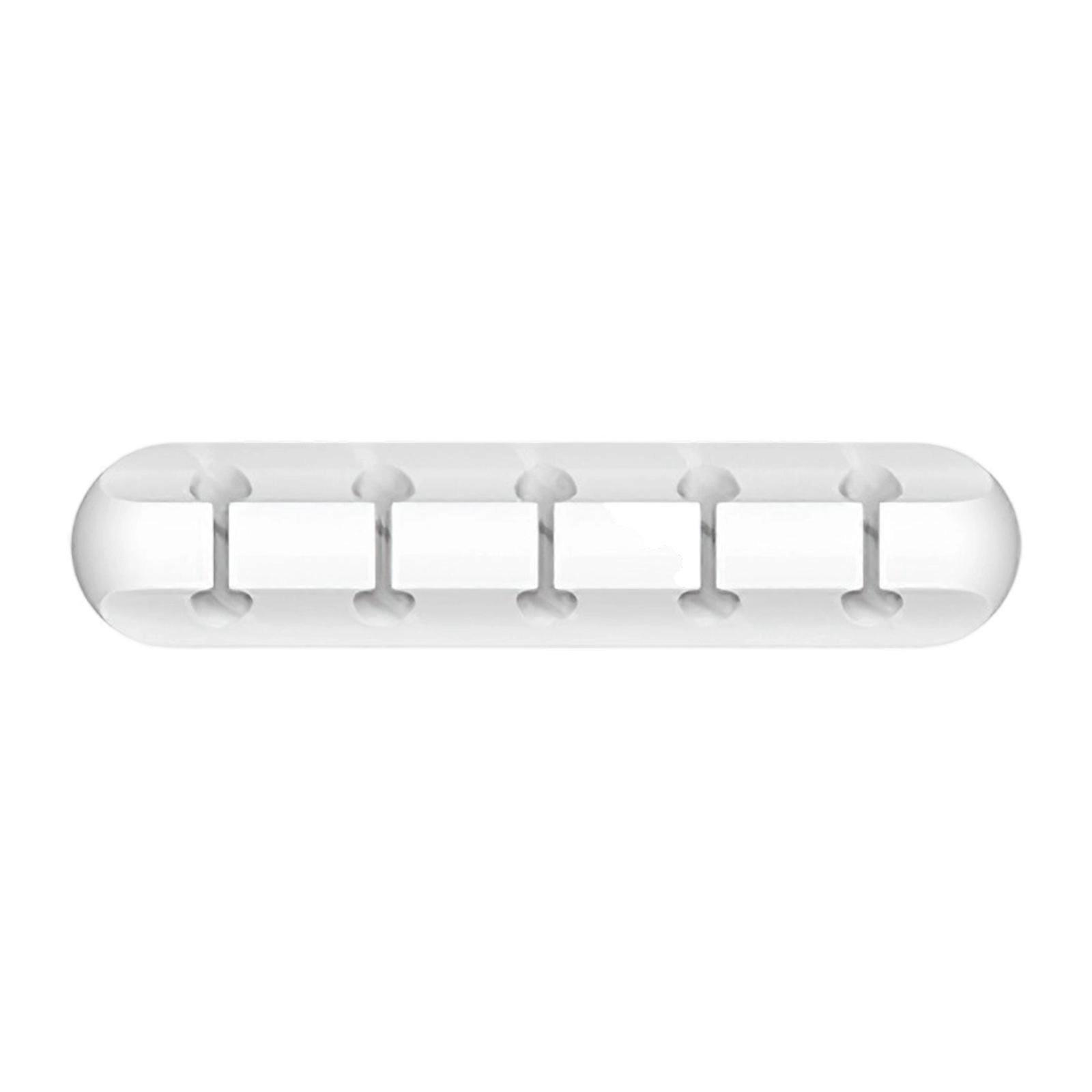Multipurpose Elastomer Cord Clamps Organize Computer Accessories Adhesive Mounting For Office Home Car Use  White