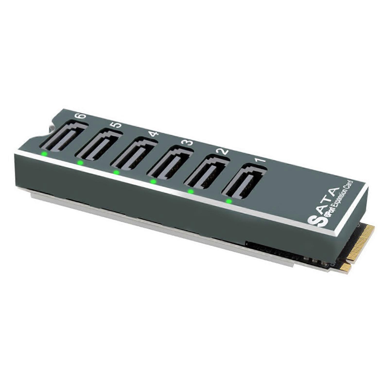 6 Port PCIe to SATA6G Adapter Card for Home Video Security Storage Expansion Card Multicolor