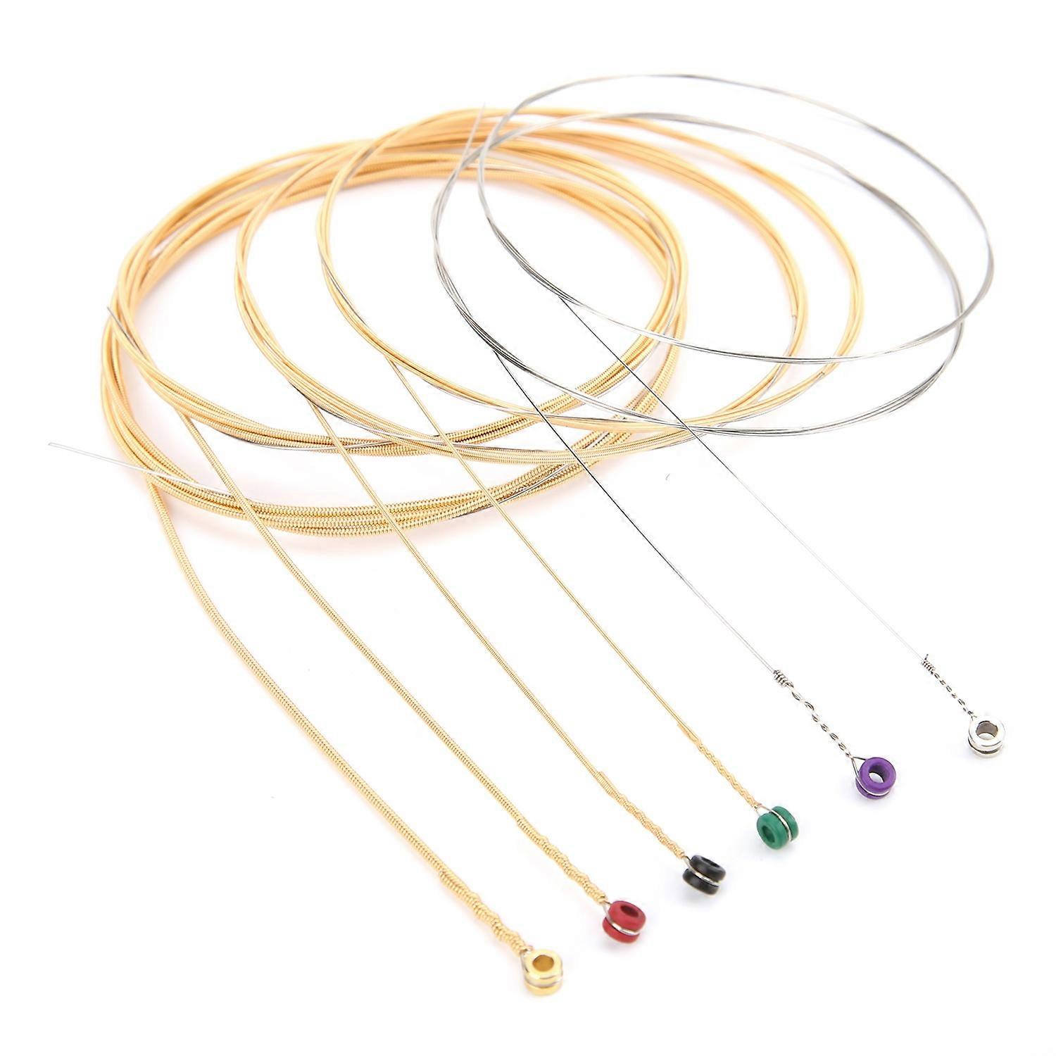 6Pcs Guitar String Steel Core Phosphor Bronze Alloy Wound Stringed Instrument Accessories