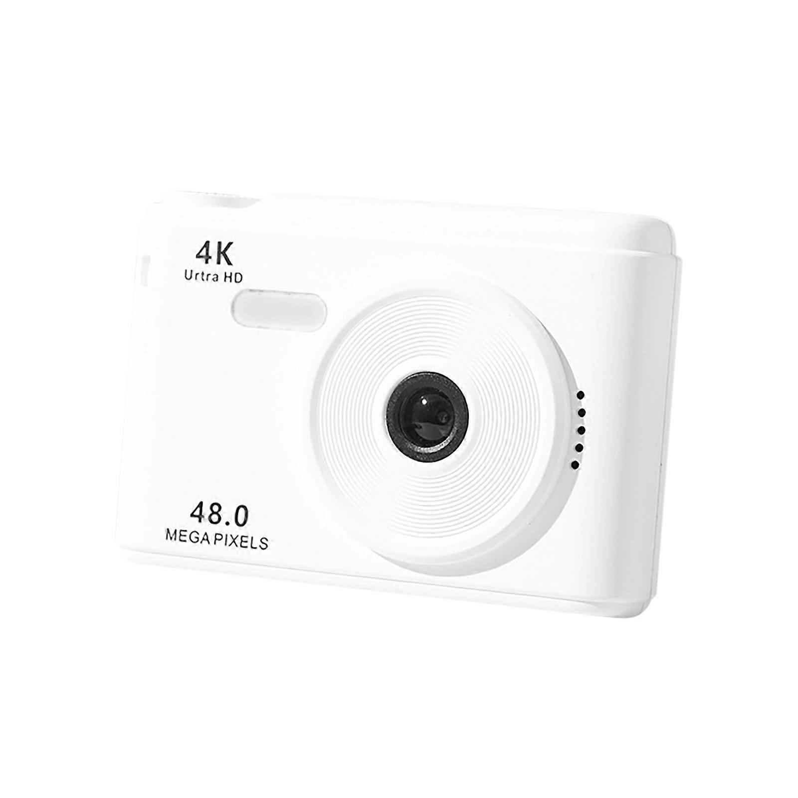 4K Electronic Toy Camera For Kids 2.4" TFT LCD Screen Against Shake Function 48MP Photos 16X Enlarge Dense Travel Device  White