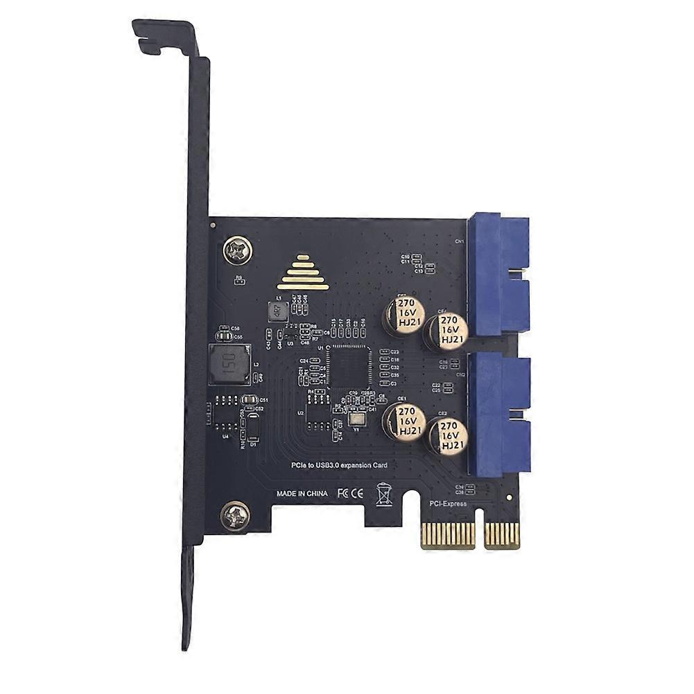 PCI-E to USB3.0 Dual 19PIN Connector Expansion Card PCIe 2.0 X1 19P for Front Panel Adapter Card 5Gbps