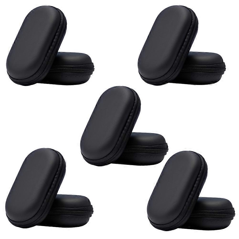 Headphone Bag Oval Headphone Storage Box Data Cable Packaging Box Bluetooth Headphone Storage Bag Flat