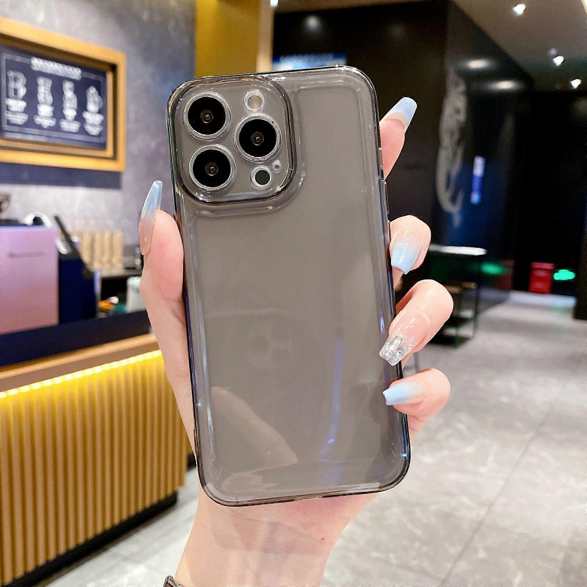 Space-grade soft case with fine holes, suitable for Apple iPhone 17/14/7P, black phone case.