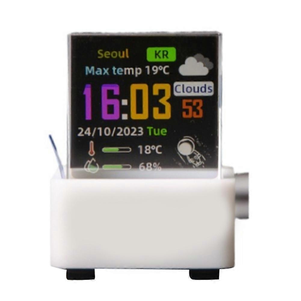 Multifunctional with GIF Animations Album GIFTV Smart Weather Station Holographic Crystal Cube Photo Display Clock