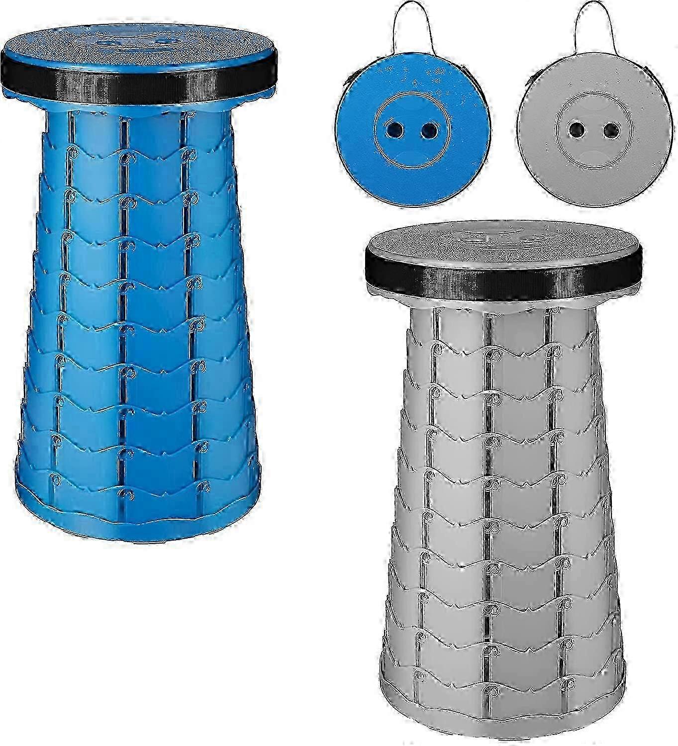 m 2 Pack Portable Telescopic Stool Collapsible & Retractable Folding Chair for Adults Lightweight Telescoping Foldable Seat Max Load Cap