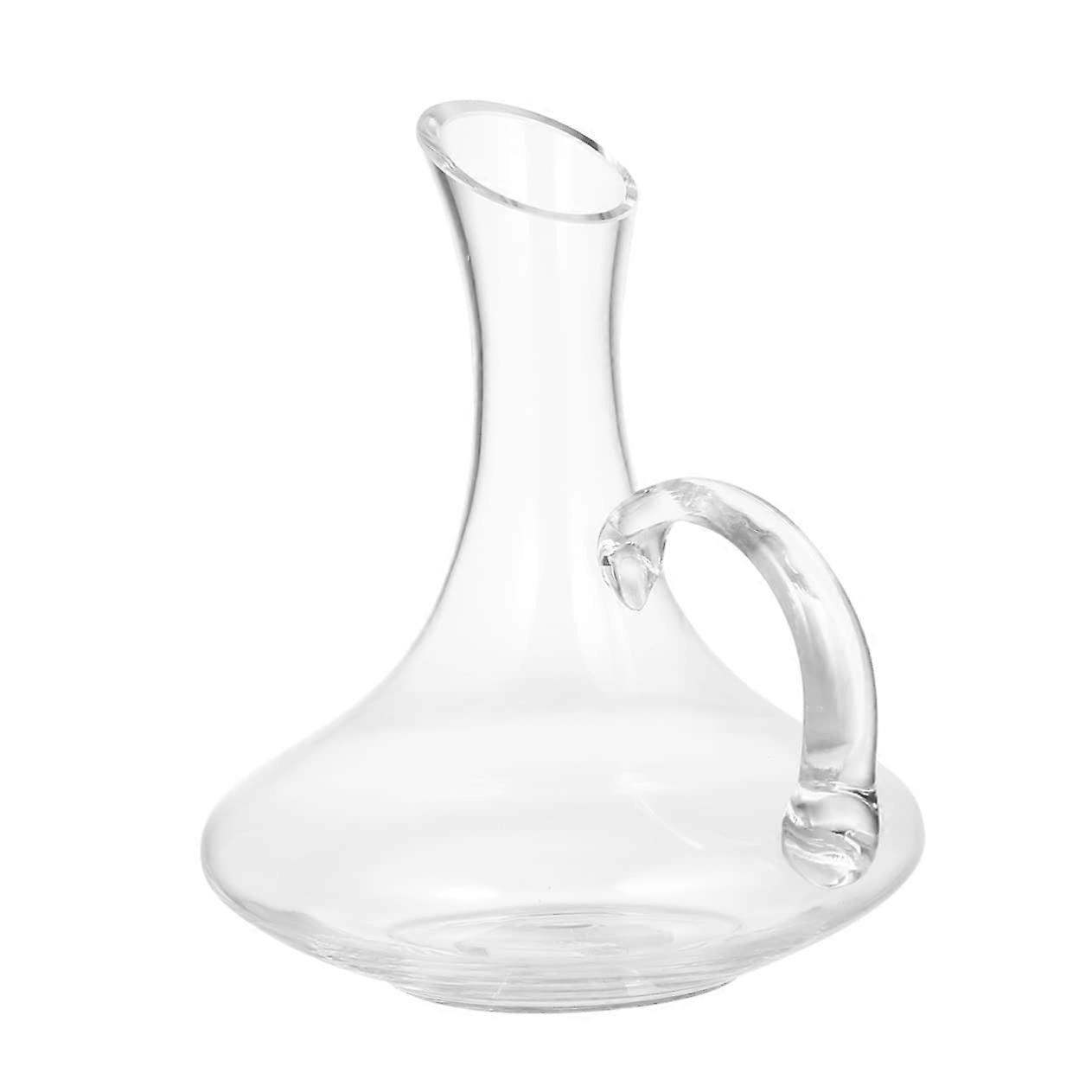 Glass Wine Decanter with Handle for Fast Aeration, Elegant Home Bar Decoration for Wine Lovers