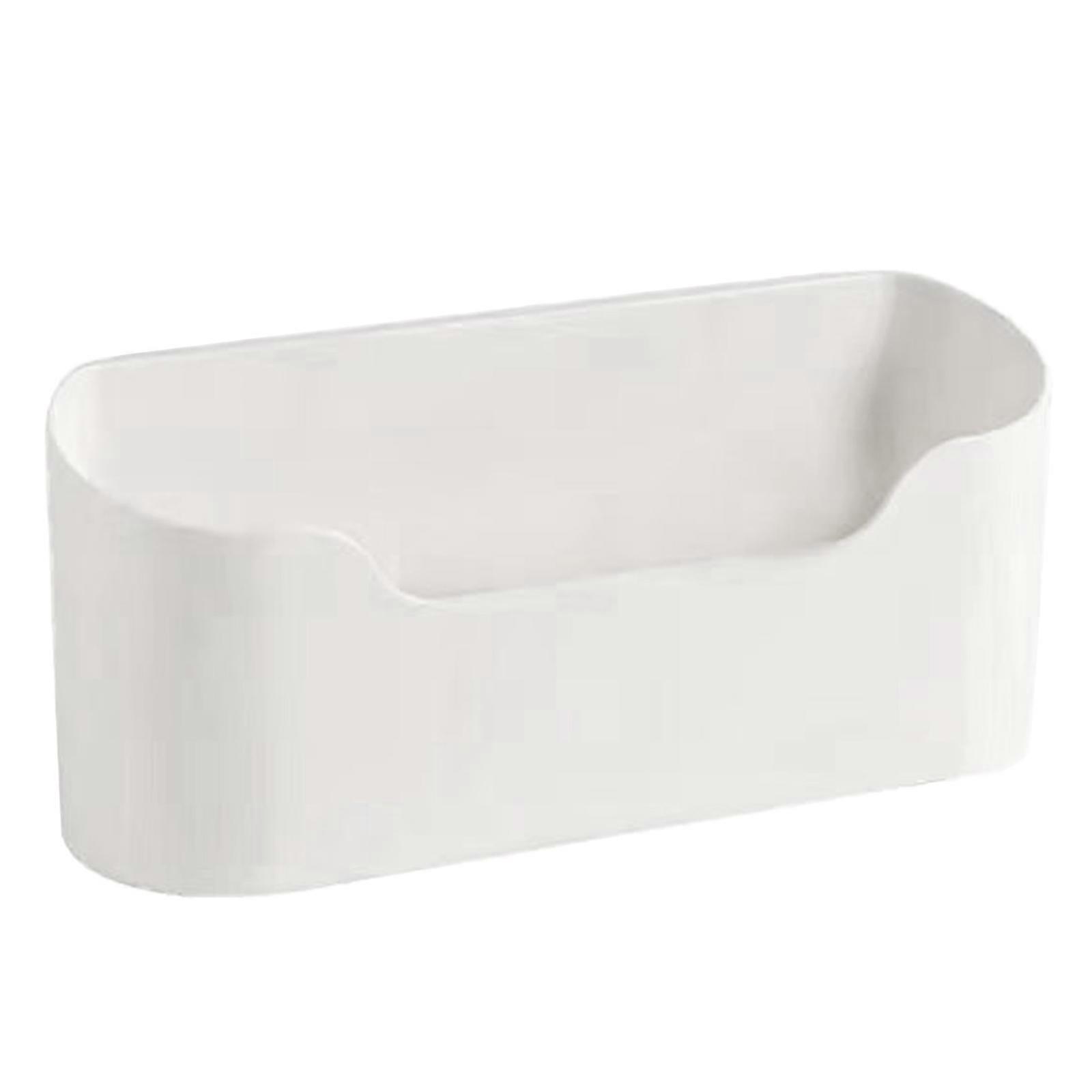 Set of 2 Plastic Wrap Storage Box Self Adhesive Organizer Rack for Cabinet Door Multi Functional Kitchen Storage Shelf Multicolor