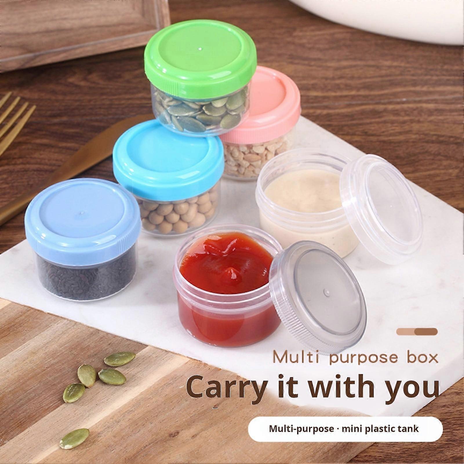 SUSUchens Snack Containers Small Food Storage Cups with Lids BPA Free Reusable Sauce Condiments Salad Containers Random Color 6pcs