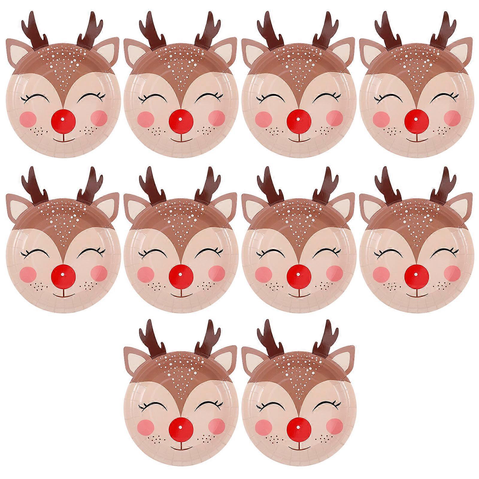 Reindeer Shape Christmas Party Paper 10Pcs