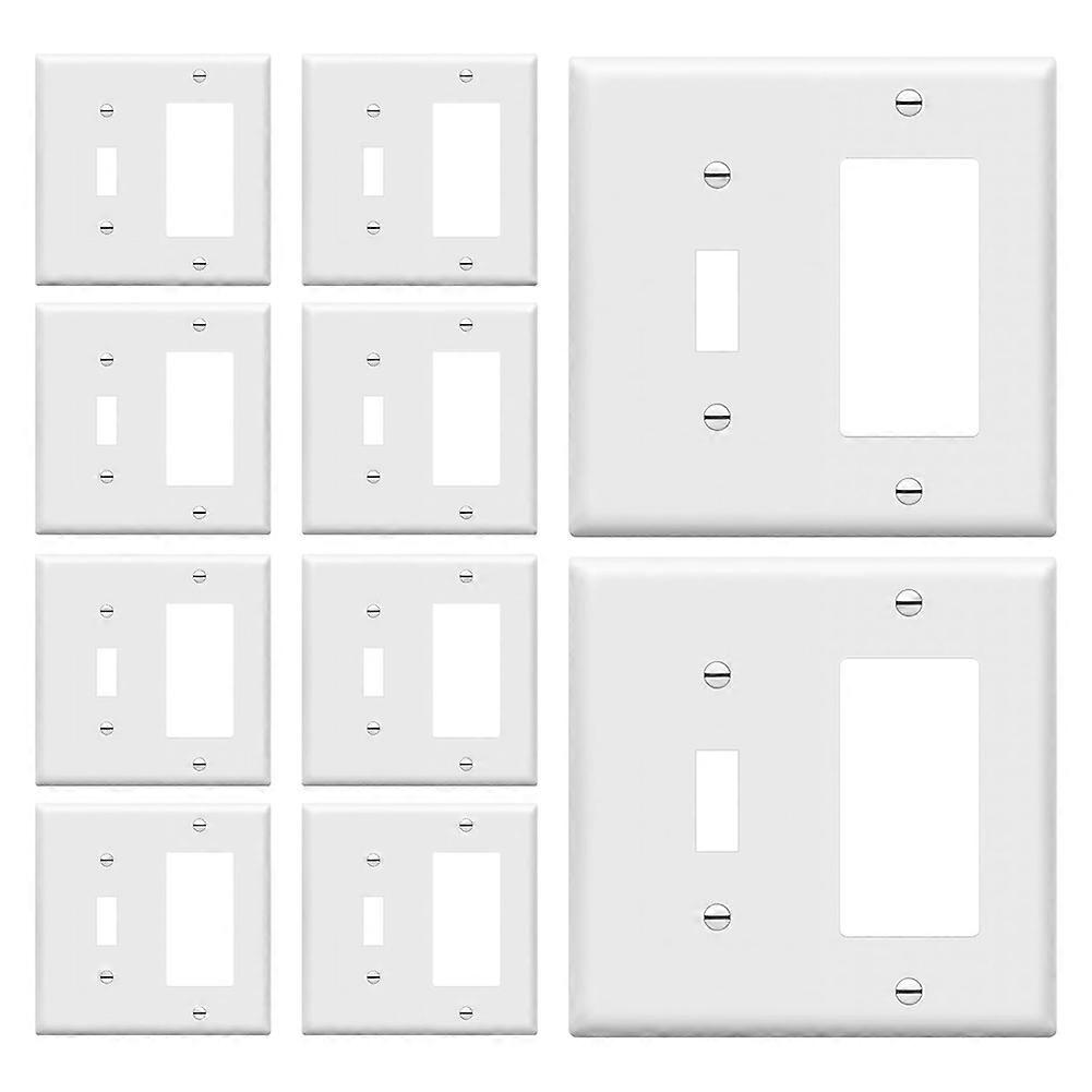 Combination Toggle Light Switch/Decorator Switch Wall Plate, Size 2-Gang 4.50x4.57Inch, American Standard Socket Panel