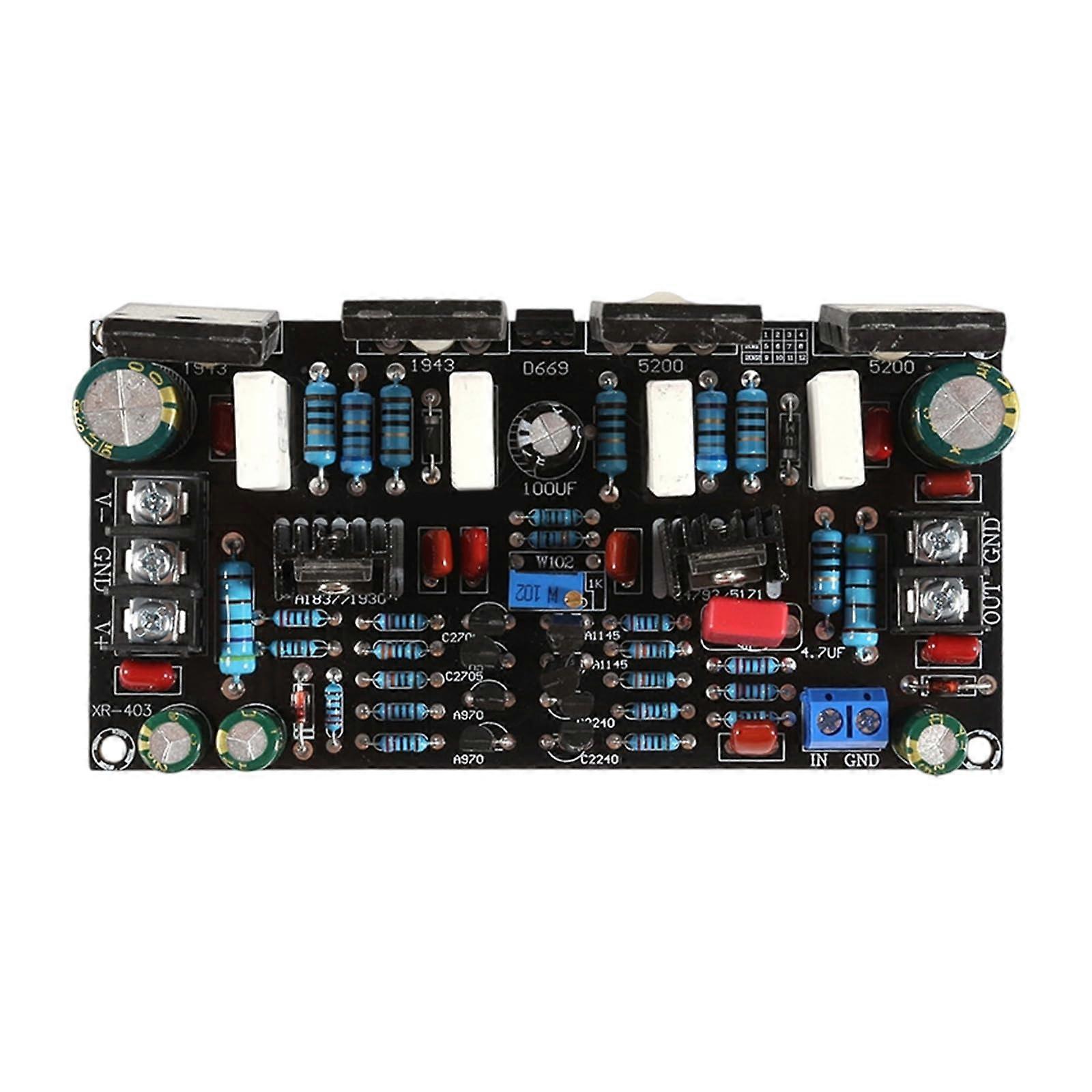 200W Mono Power Amplifier Board with A1943 C5200 Transistors, Drives 15Inch Speakers