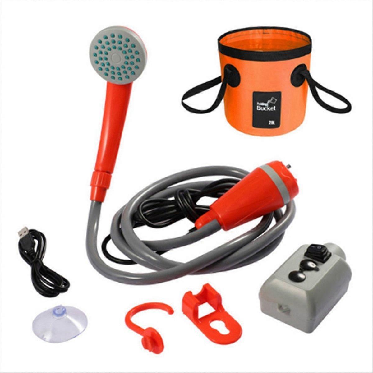 Portable Outdoor Pump Orange & Gray