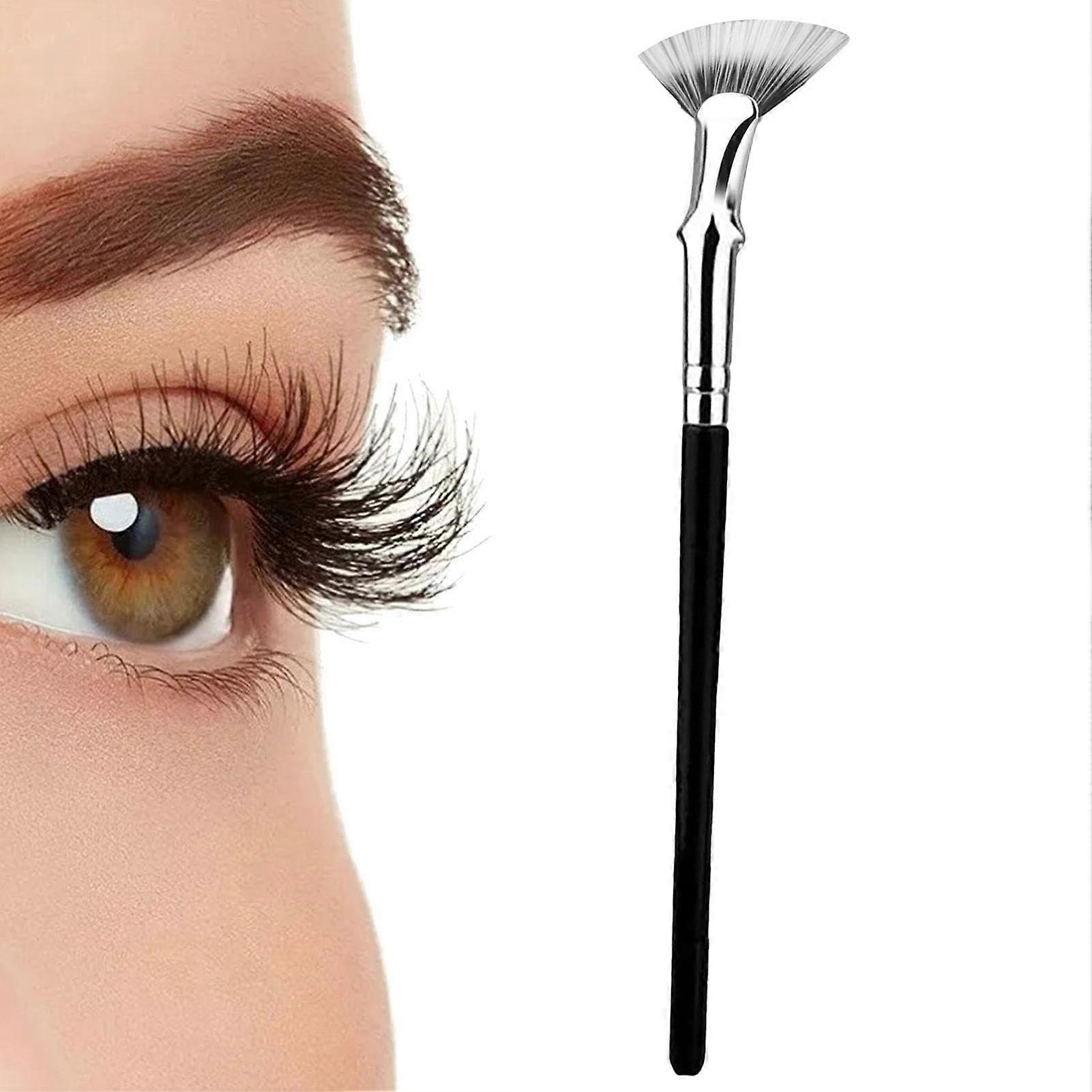 Mascara Fan Brush with Bent Handle Design, DualLayer Bristles for Separating and Lengthening Lashes