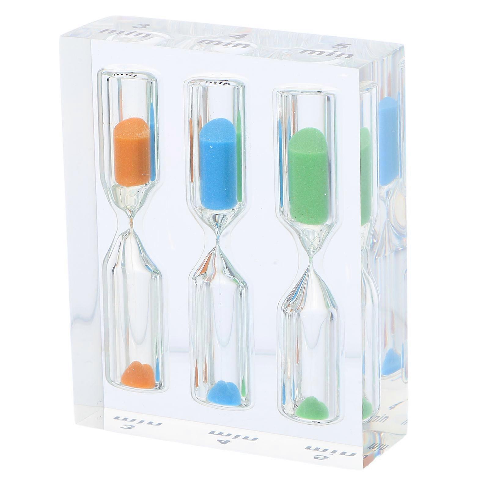 Transparent Acrylic Hourglass 3 in 1 for Keeping Time 3Pcs Colorful Sand Timer