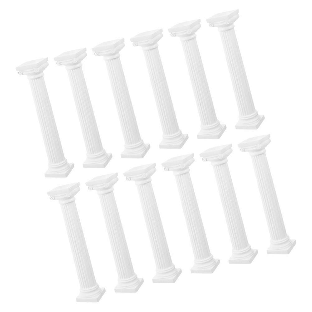 White Roman Pillars Plastic Decorations for Wedding Table 12Pcs Mini