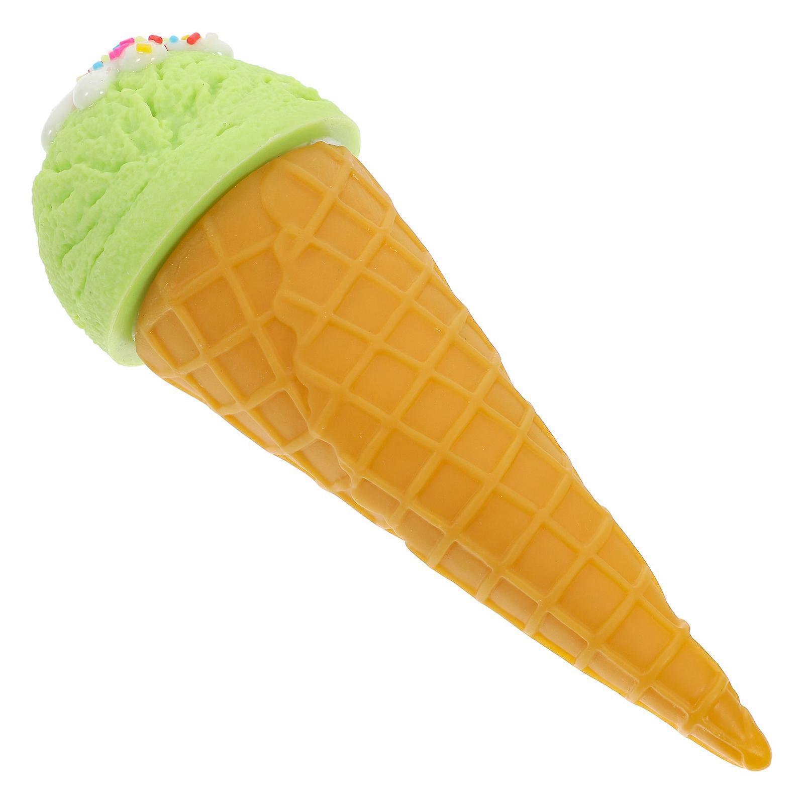 PVC Artificial Ice Cream Cone Model for Decor Green Figurine