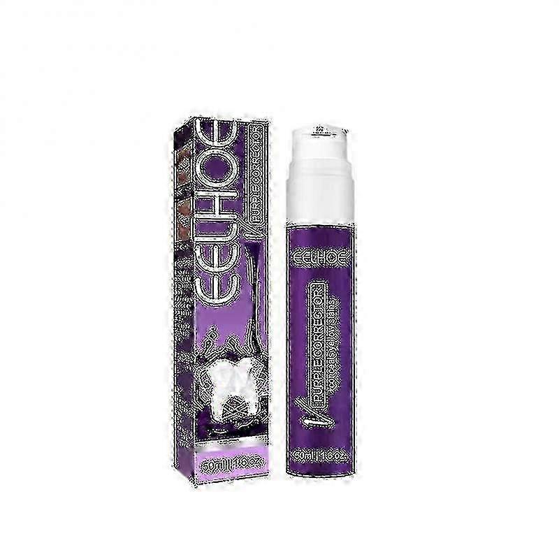 Eelhoe Purple Tooth Beautifying Toothpaste Niacinamide Whitening Yellow Tooth Remove Stains--01 50ml-Code16623 -4365086739791