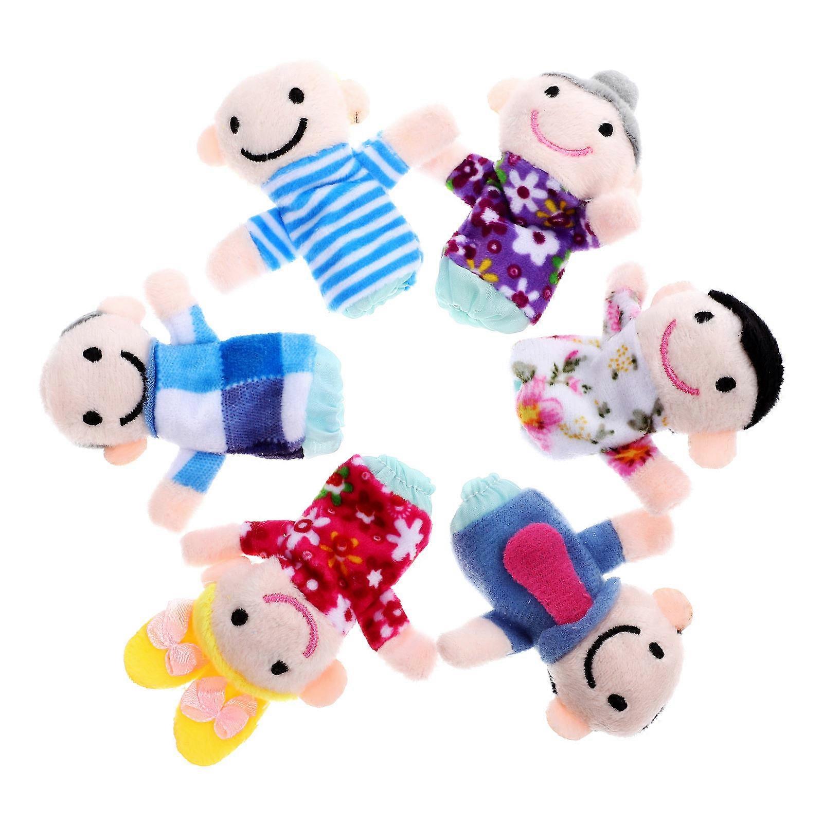 Hand Puppet Multi Cloth Family Hand Puppet for Role-Play 6Pcs Set