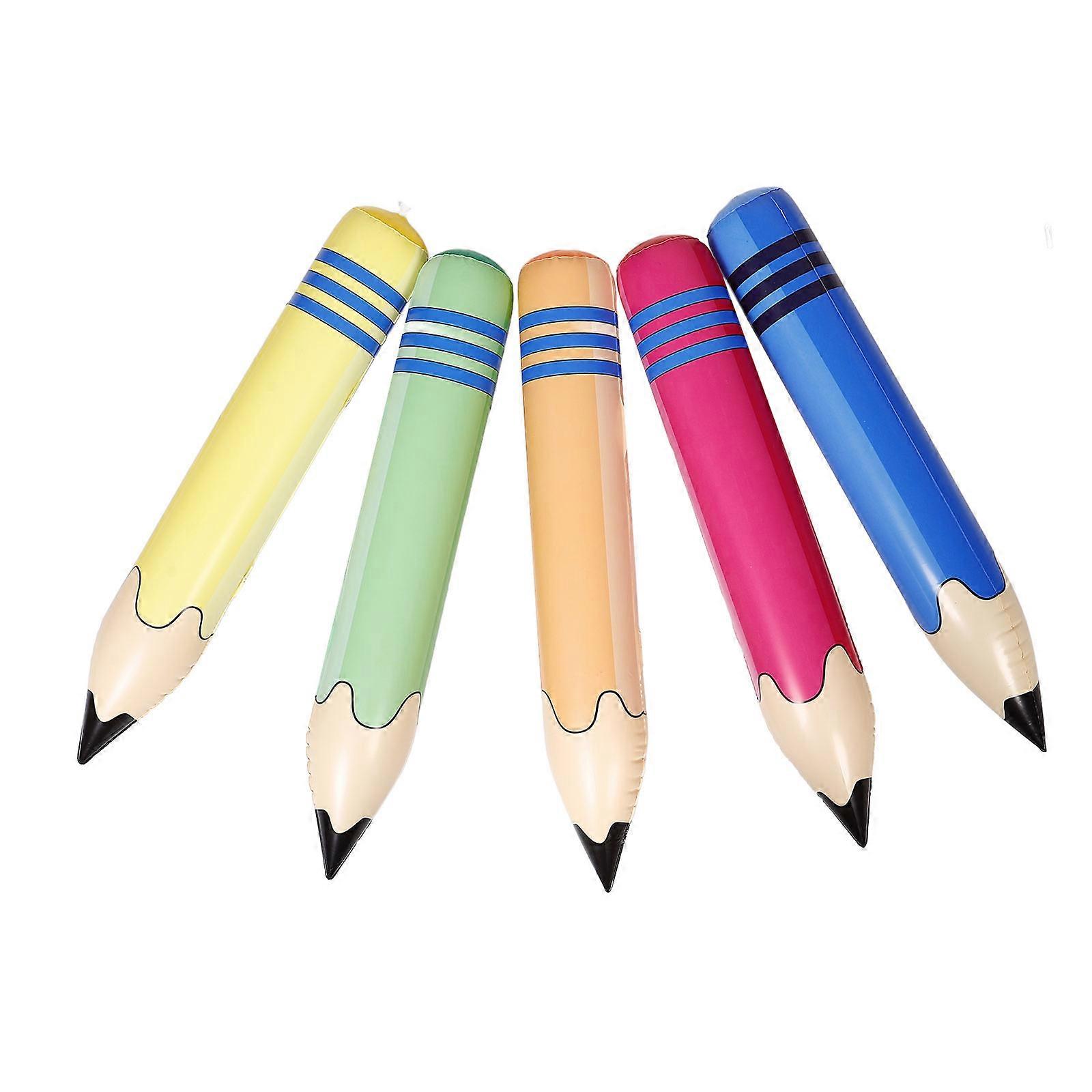 Jumbo Inflatable Pencil Toy for Party Use 5Pcs Durable PVC Material