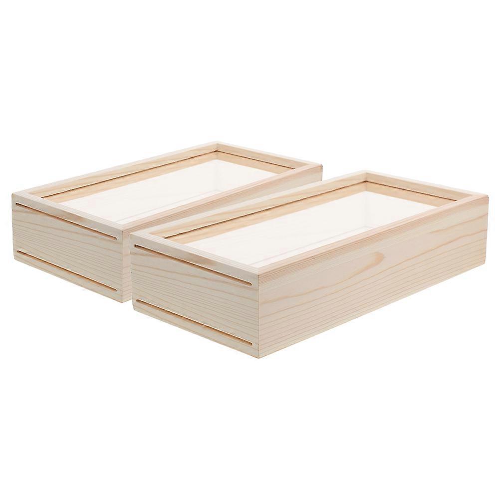 Dry Flower Tree Leaf Specimen Display Frame for 2Pcs Pressed Flower Decoration