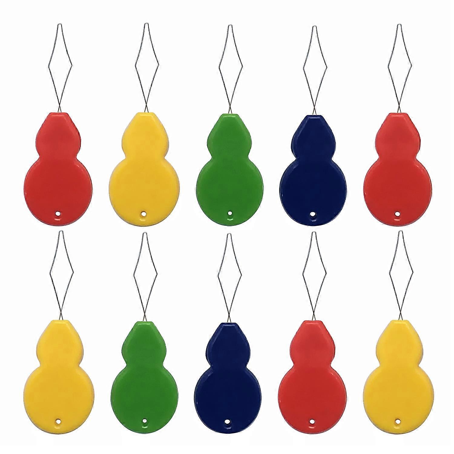 10 PCS Colors Gourd Shaped Plastic Needle Threaders Needle Stitch Insertion Tool Simple Needle Threader Embroidery Sewing Tools
