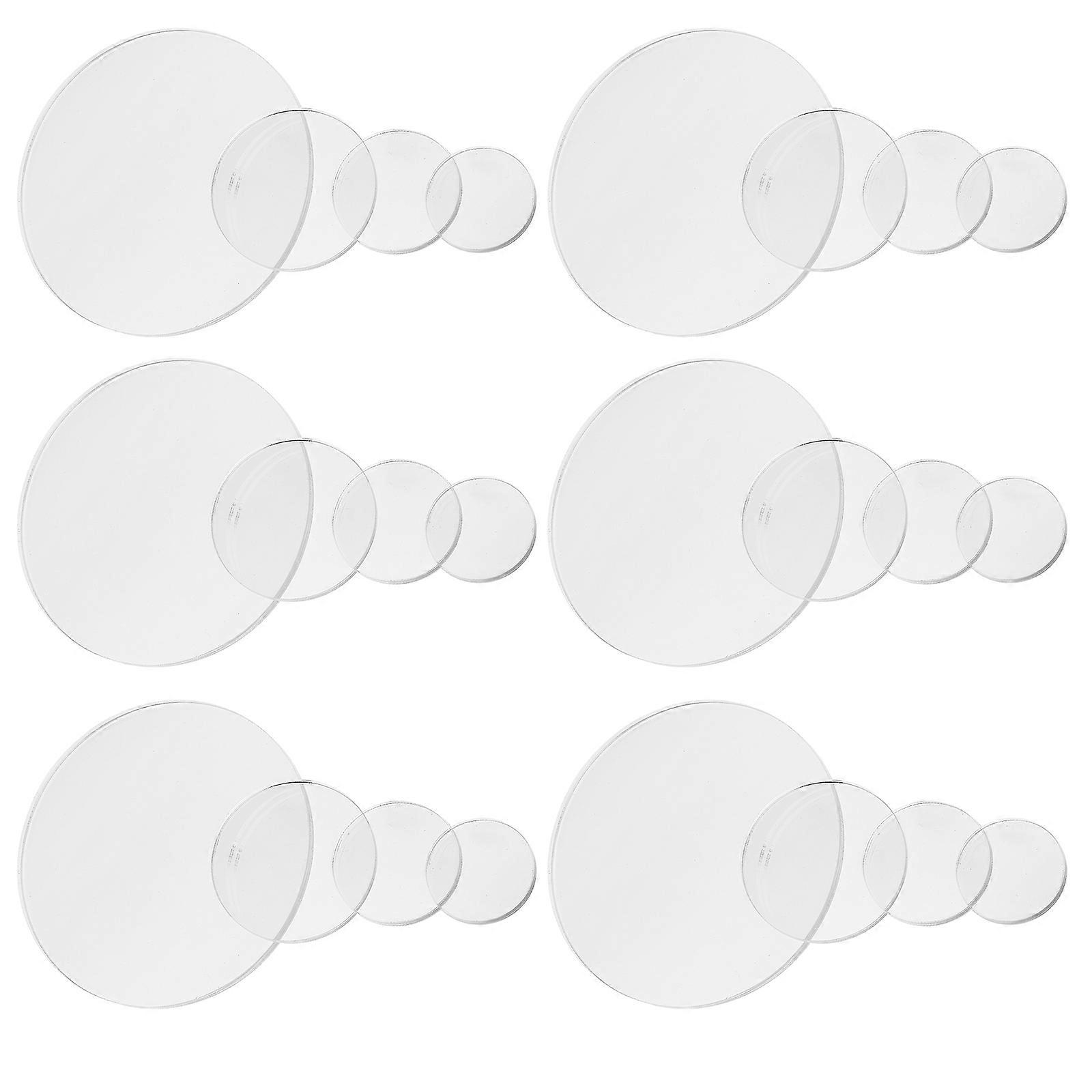 200Pcs Acrylic Base for Miniature Dolls for DIY Projects Transparent