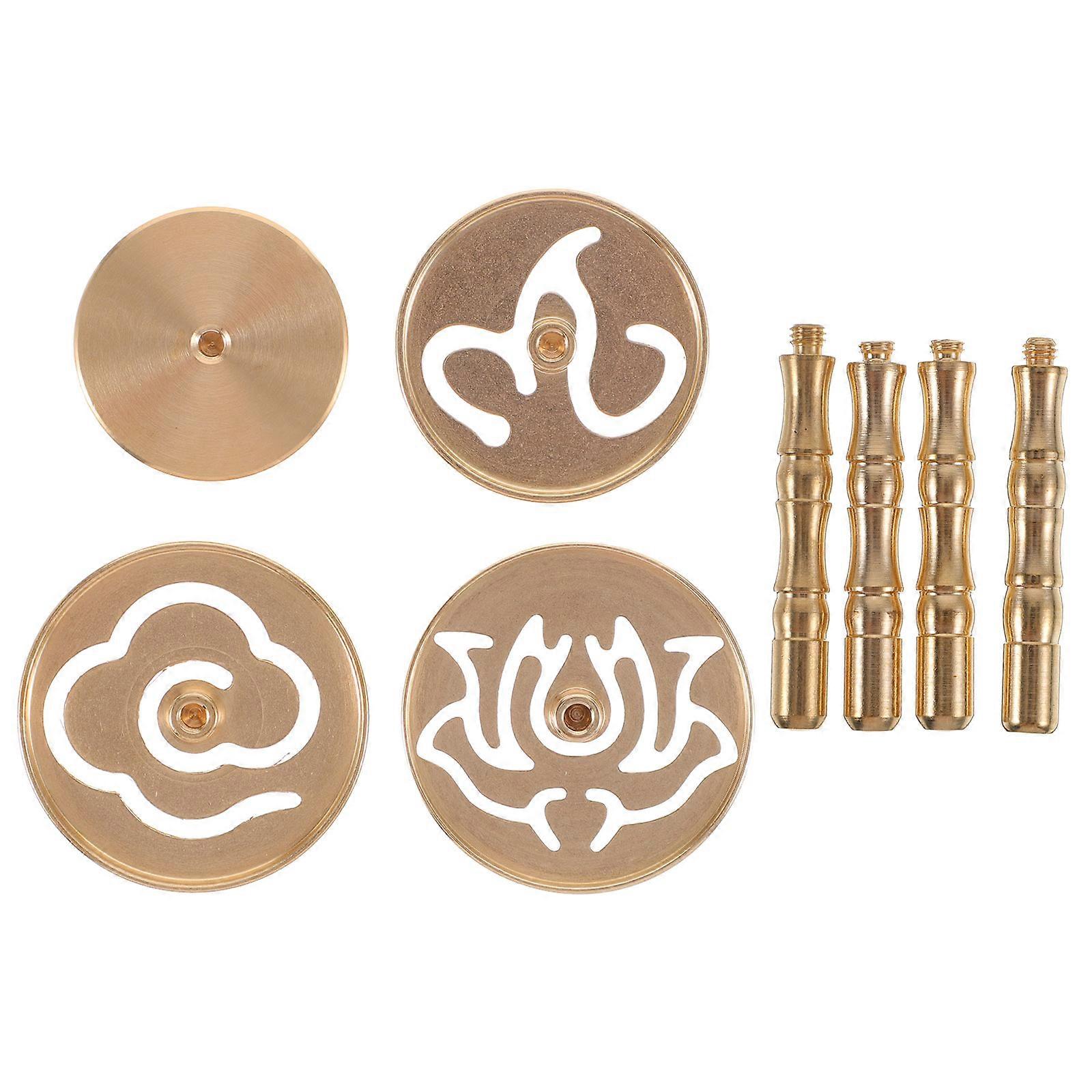 Creative Pattern Incense Shaping Mold Copper Tool For Yoga Room Hotel Bar 4Pcs