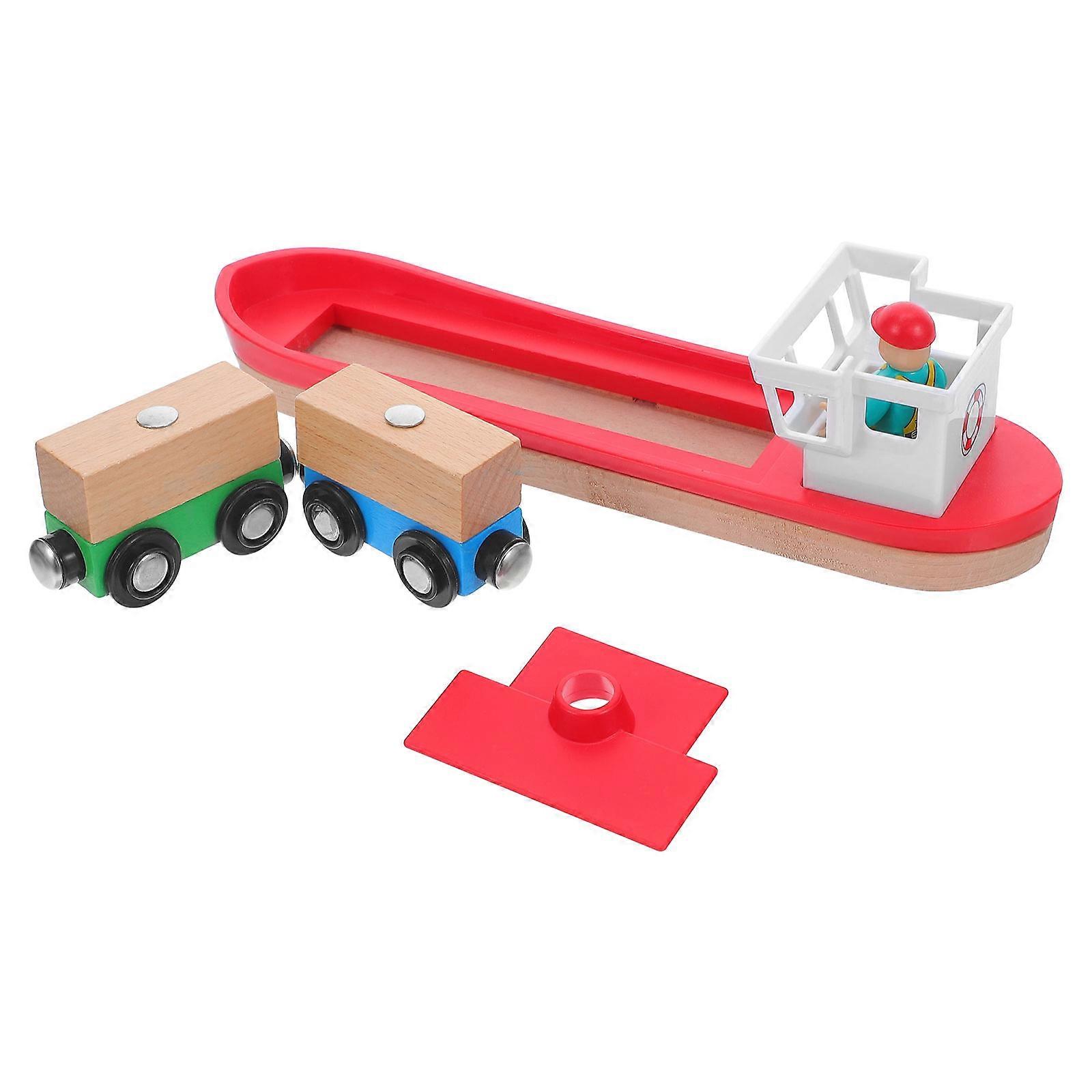 Wooden Ship Train Track Accessory for Motor Skills Development 1Set